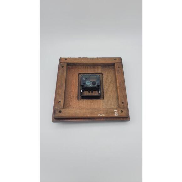 Wood and Tooled Leather Wall Clock Eagle Bird Vintage Retro Man Cave Biker brown - Picture 8 of 8